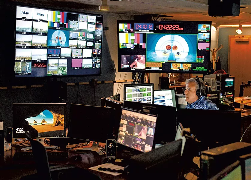 Producer Phil Scharf in the WCAX control room - GLENN RUSSELL