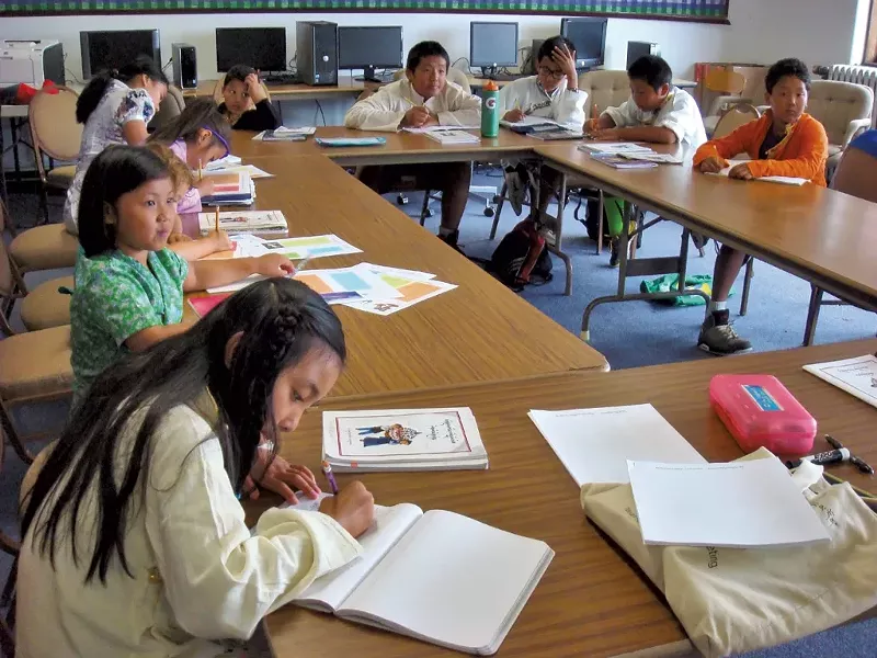 The students in the Tibetan Association of Vermont's weekend school - KYMELYA SARI