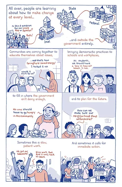 A panel from the graphic novel This Is What Democracy Looks Like: A Graphic Guide to Governance - COURTESY PHOTO