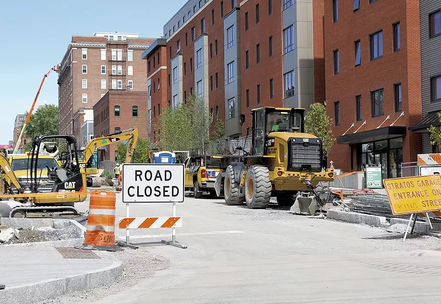 Construction on St. Paul Street - COURTNEY LAMDIN