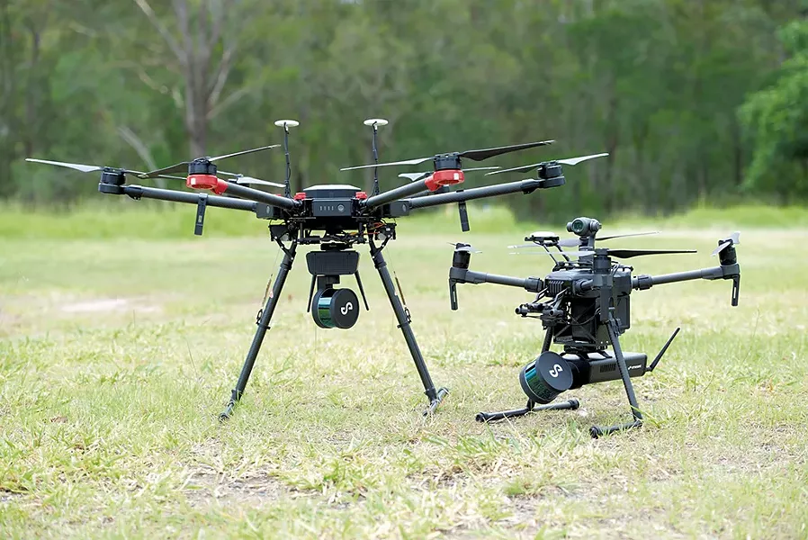 Drones outfitted with MicroStrain's Emesent application - COURTESY OF LORD SENSING MICROSTRAIN SYSTEMS