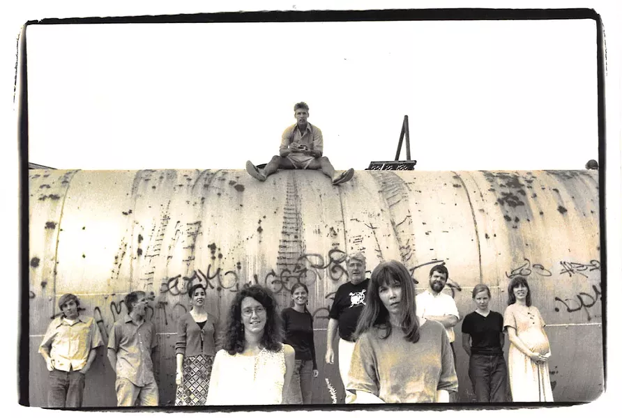 ON TRAIN: Matthew Thorsen. - BACK ROW: Michael Barrett, Glenn Severance, Nancy Payne, Eve Jarosinski, Peter Freyne, Rick Woods, Samantha Hunt, Michelle Brown. - FRONT: Paula Routly, Pamela Polston.
