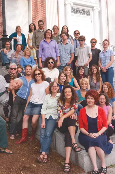 FRONT: Paula Routly, Pamela Polston, Kate Laddison. - SECOND ROW: Cathy Resmer, Celia Hazard, Cheryl Brownell. - THIRD ROW: Matthew Thorsen, Corin Hirsch, Carolyn Fox. - FOURTH ROW: Diane Sullivan, Zelda Totten, Don Eggert, Colby Roberts, Brooke Bousquet, Jessica Piccirilli, Megan James. - FIFTH ROW: Krystal Woodward, Michelle Brown, Judy Beaulac, Andrew Sawtell, Tyler Machado, Dan Bolles, Lauren Ober. - SIXTH ROW: Ken Picard, Andy Bromage, Shay Totten, Margot Harrison, Michael Bradshaw. - BACK: Robyn Birgisson, Eva Sollberger. - MISSING: Ashley Cleare, Meredith Coeyman, Steve Hadeka, Marcy Kass, Alice Levitt, Kate O’Neill. - PHOTO: Matthew Thorsen.