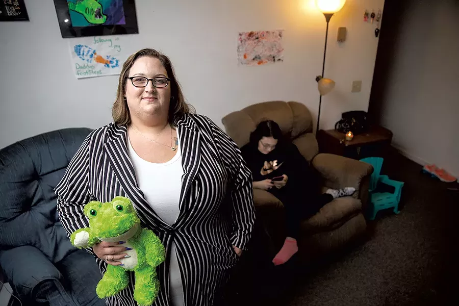 Ashley Messier with her oldest daughter - JAMES BUCK