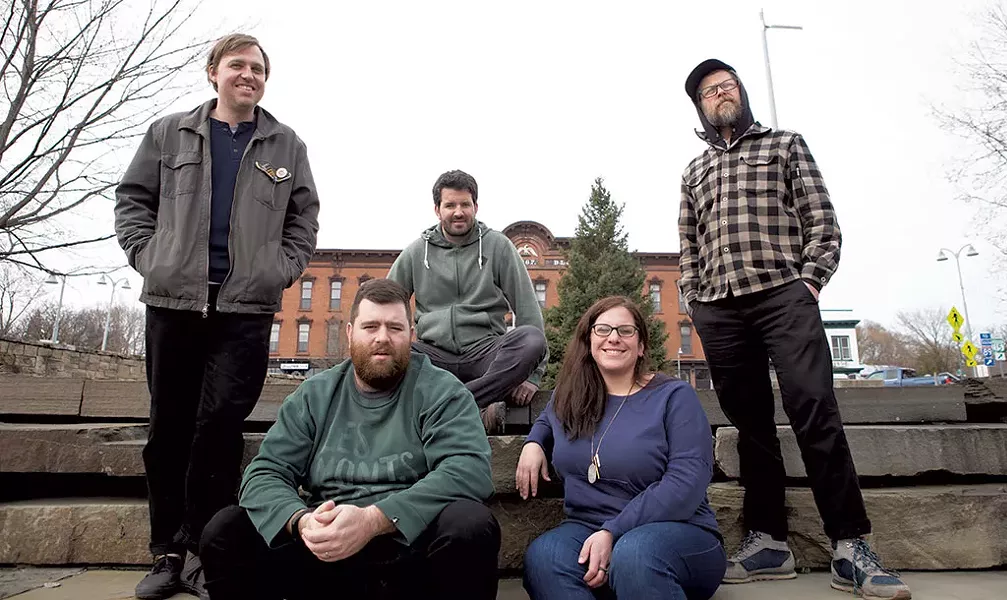 The Waking Windows team, from left: Paddy Reagan, Brian Nagle, Matt Rogers, Ali Nagle and Nick Mavadones - COURTESY OF LUKE AWTRY PHOTOGRAPHY
