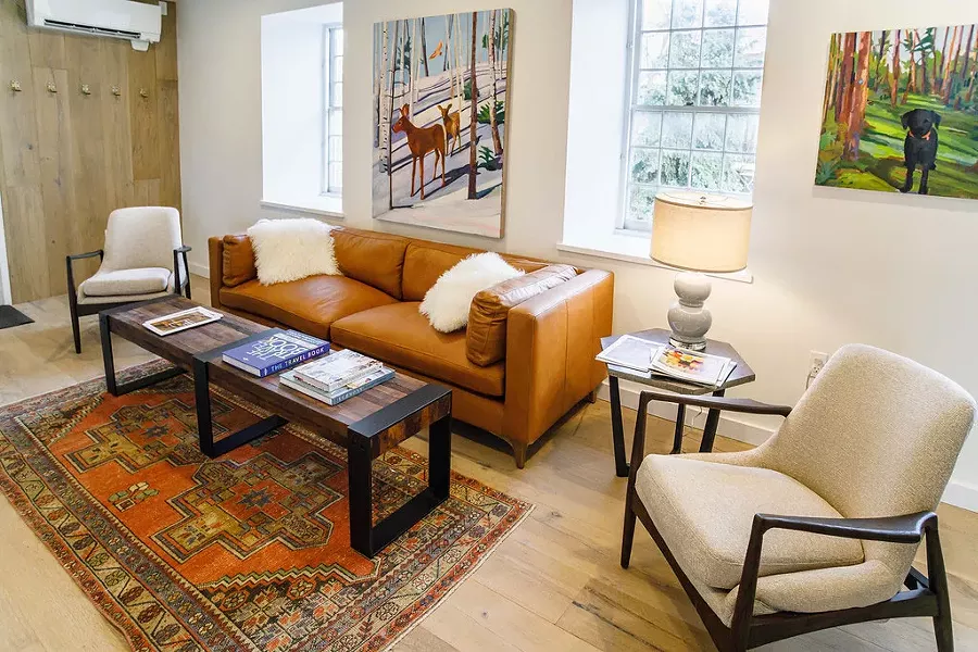 Interior design by Slate at Stone Mill lodging in Middlebury - PHOTOS COURTESY OF JASON DUQUETTE HOFFMAN