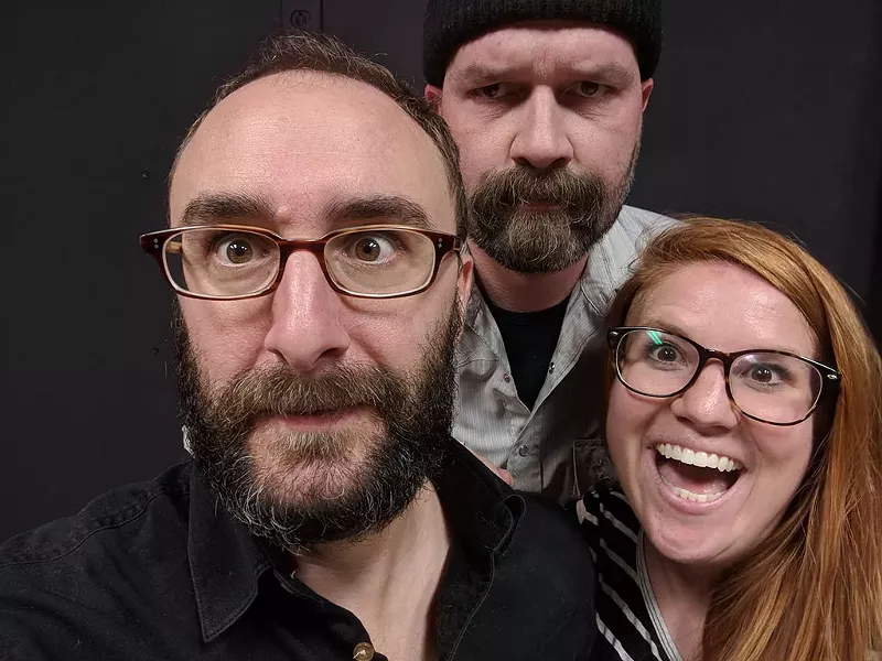 From left: Anthony Apodaca, Daniel Trigg and Jenna Emerson of Abortion: The Musical - COURTESY PHOTO