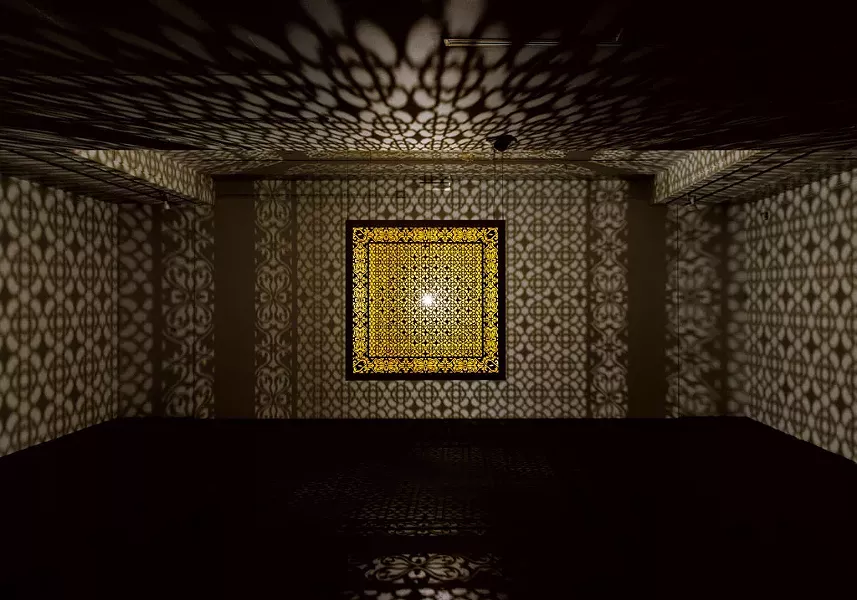 "Hidden Diamond-Saffron" by Anila Quayyam Agha - COURTESY OF SUNDARAM TAGORE GALLERY NYC/BCA CENTER/SAM SIMON