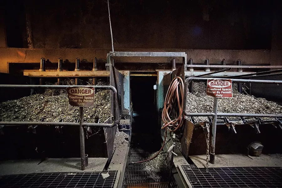 Chips inside the McNeil Generating Station - BEAR CIERI