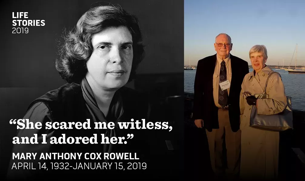 Mary Anthony Cox Rowell in the 1980s | Mary Anthony and her husband, Morris - ESY OF JOAN BARTON