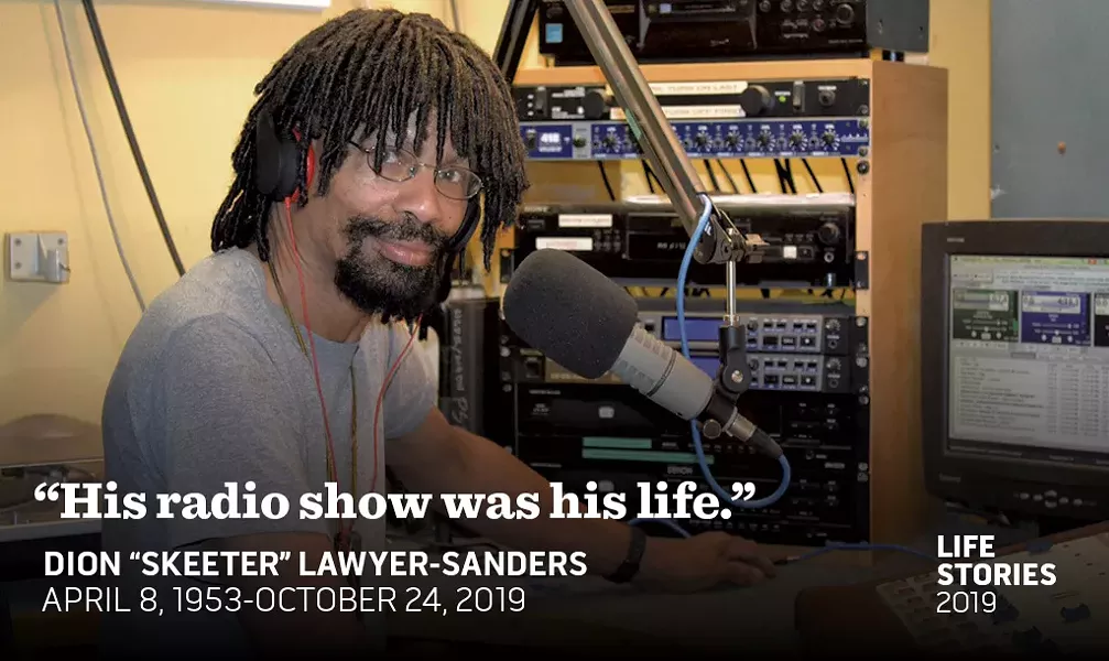 Skeeter Sanders at the WGDR studios at Goddard College
