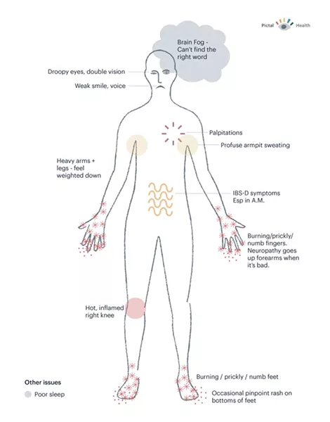 Sample symptoms - COURTESY OF KATIE MCCURDY