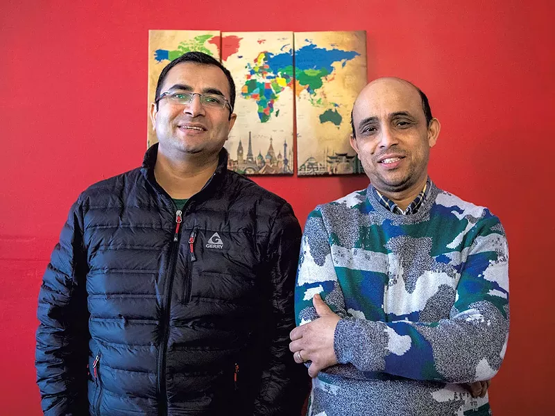 Bhuwan Sharma (left) and Chandra Pokhrel - LUKE AWTRY