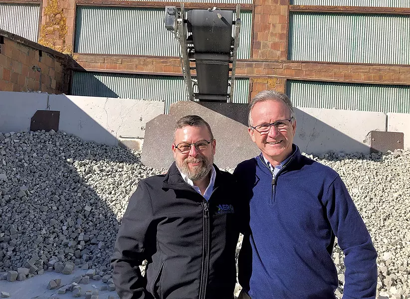AeroAggregates director of sales Rick Smith (left) with company cofounder and CEO Archie Filshill - MOLLY WALSH