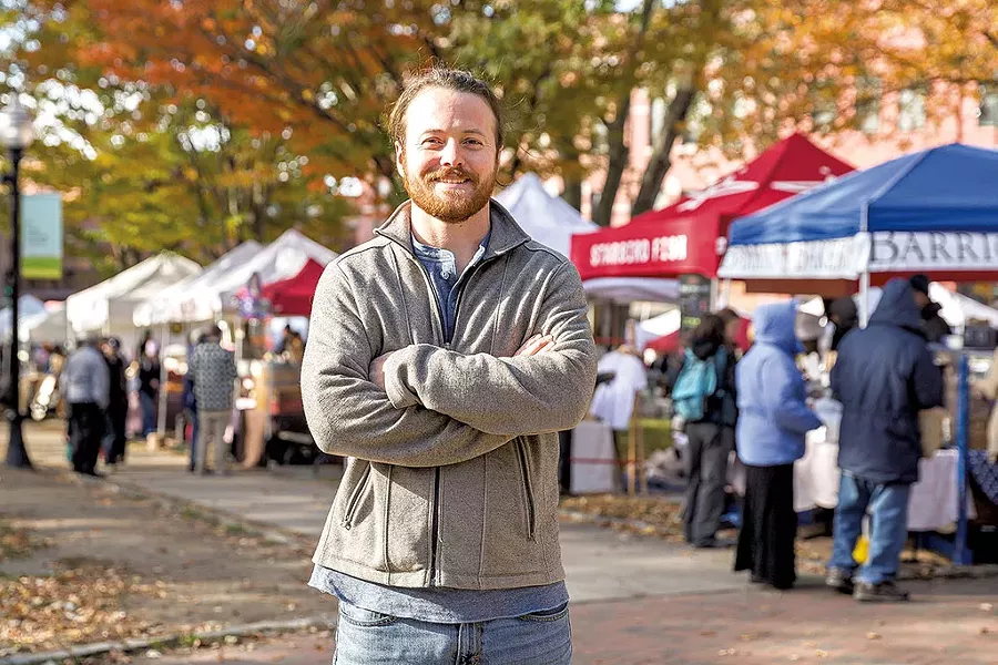 Phillip Clayton at the Burlington Farmers Market - OLIVER PARINI