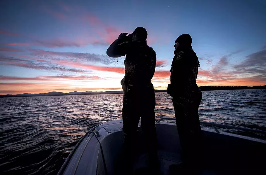 Vermont State Game Wardens Dale Whitlock and Dana Joyal - CALEB KENNA