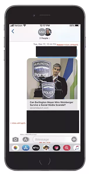 Redacted text messages between the mayor and his chief of staff - XXXXX