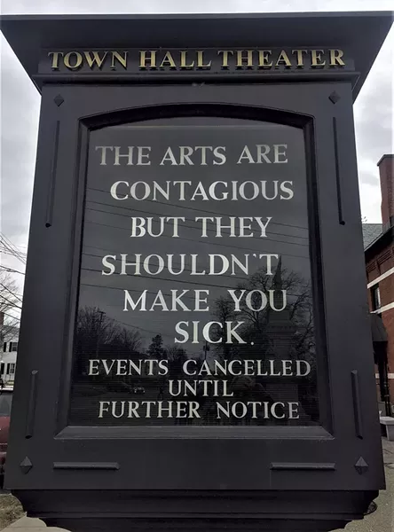 Town Hall Theater marquee in Middlebury - COURTESY OF LISA MITCHELL