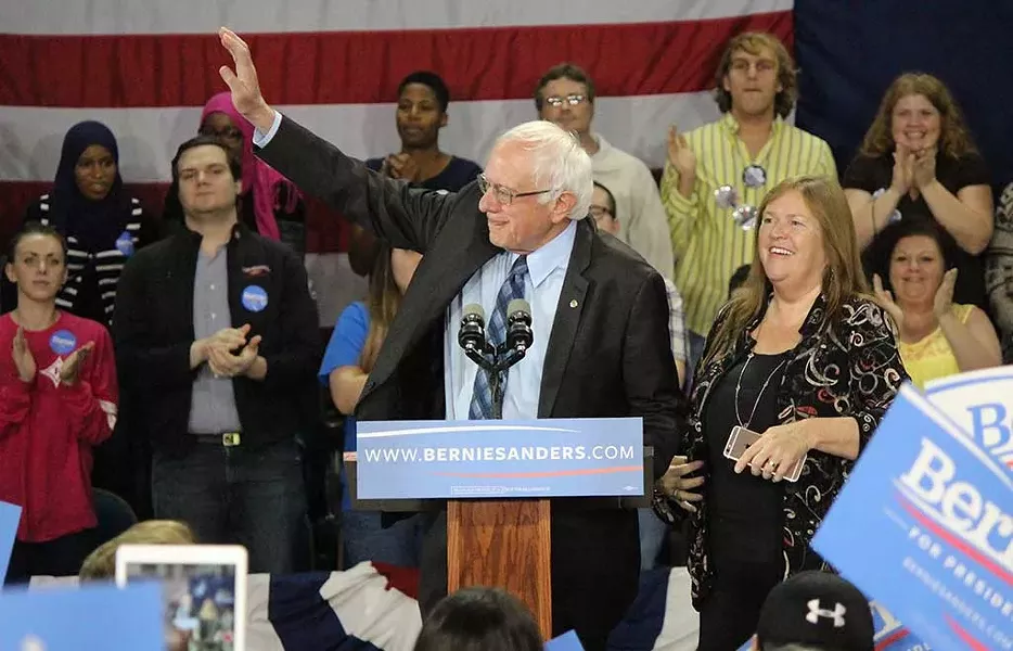 Sen. Bernie Sanders at a town hall meeting in Aiken, S.C. - PAUL HEINTZ