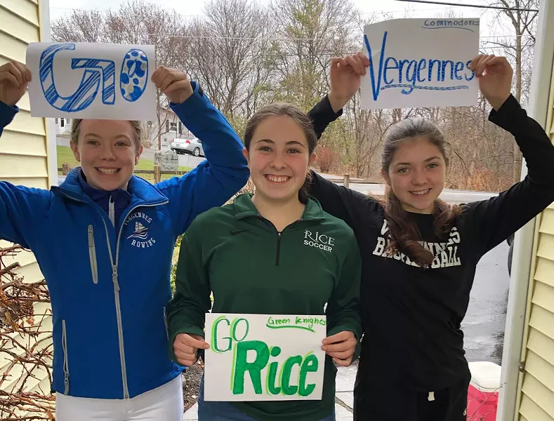 From left: Kaitlyn Little, Sydney Adreon and Jasmine Little on school spirit day - COURTESY PHOTO