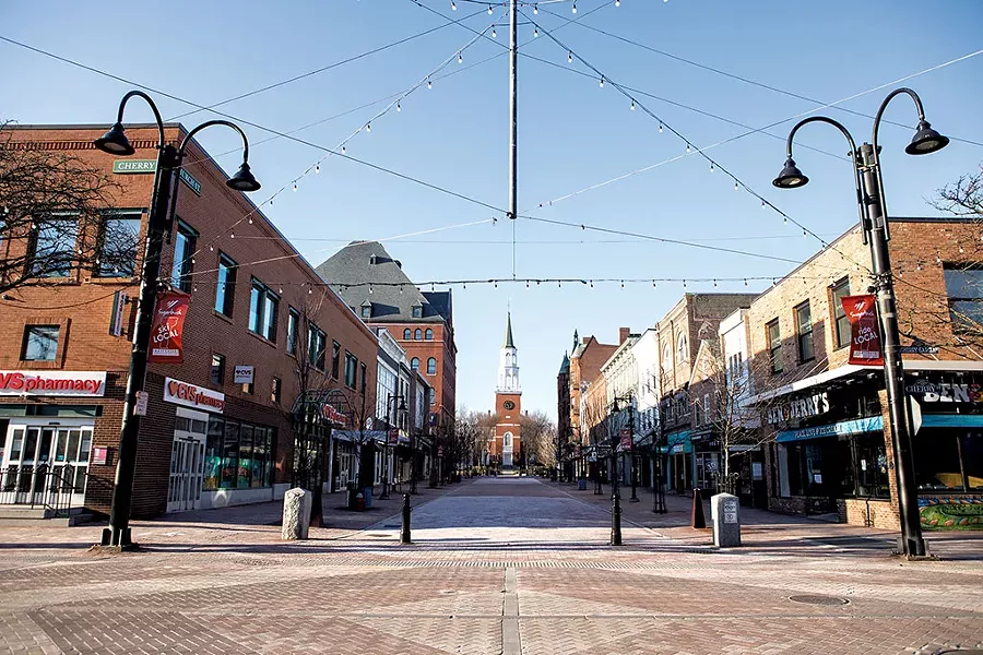 Burlington's Church Street on a Sunday afternoon in March - FILE: LUKE AWTRY