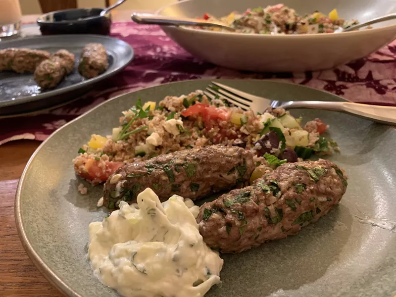 Lamb kofta kebabs with yogurt and cucumber sauce - MELISSA PASANEN