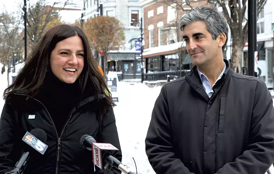 Kara Alnasrawi and Mayor Miro Weinberger - FILE: COURTNEY LAMDIN
