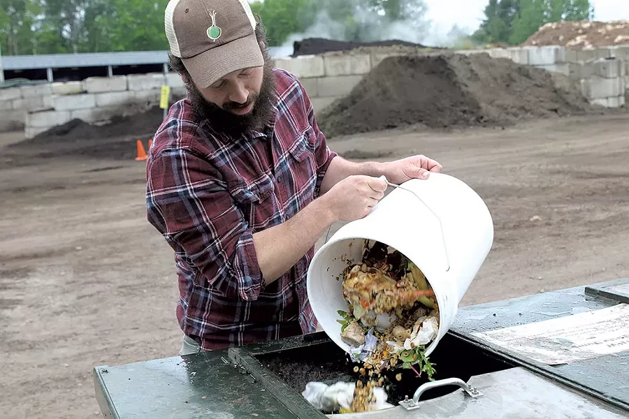 Isaac Colby of Some Dude's Composting Company - COURTNEY LAMDIN