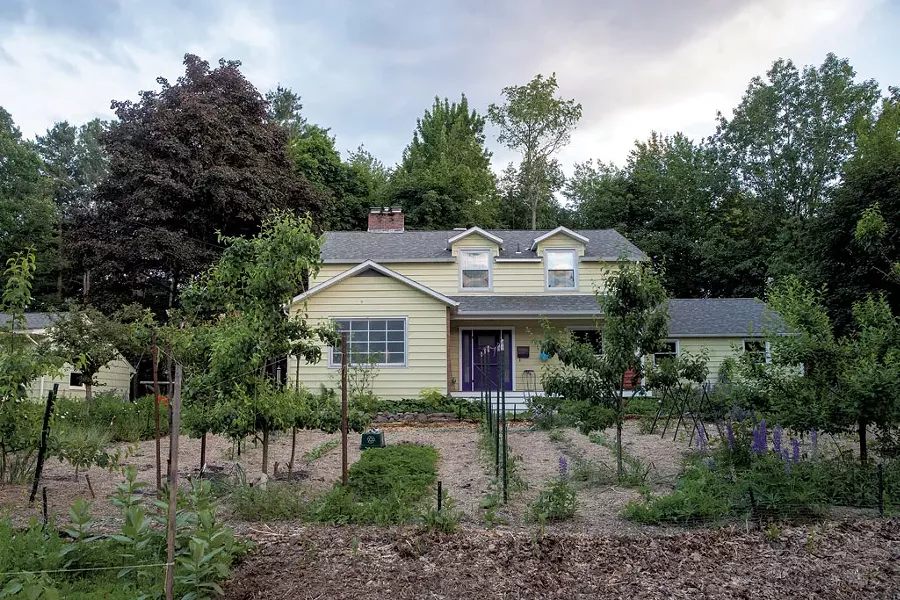 Ethan Joseph and Jessica DeBiasio's front yard "mini farm" in South Burlington - JAMES BUCK