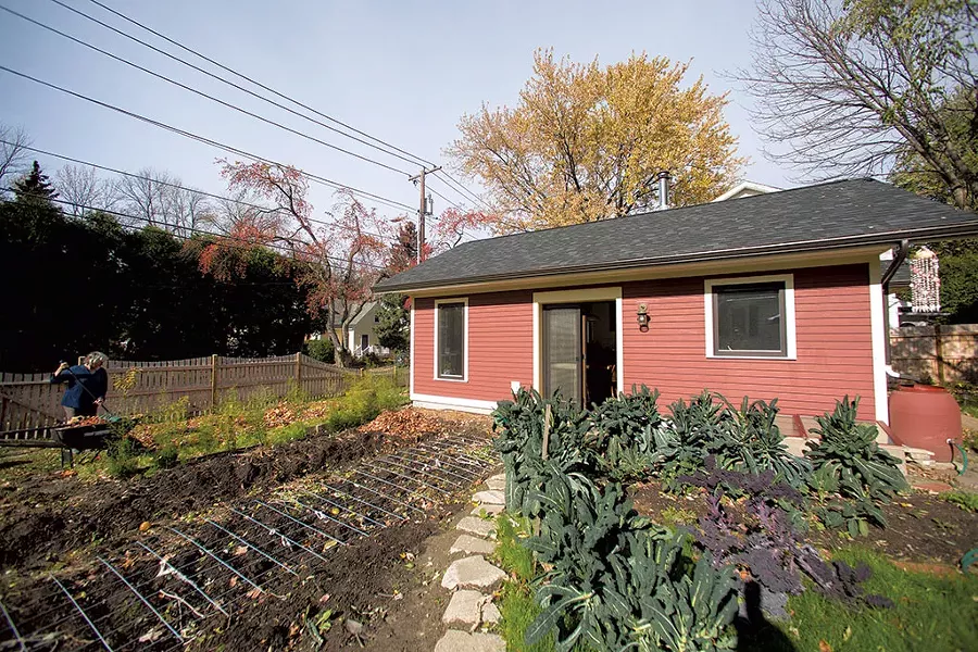 The city waived an off-street parking requirement so the tiny house can have a garden instead. - JAMES BUCK