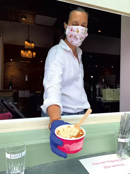 Dana Parseliti of Honey Road with a tahini sundae - MELISSA PASANEN