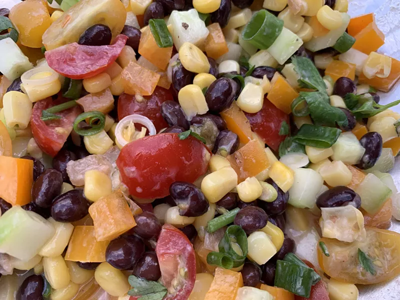 Corn, black bean and tomato mixture - MELISSA PASANEN ©️ SEVEN DAYS