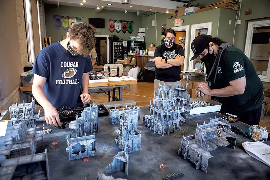 A game of Warhammer 40,000 at Quarterstaff Games - LUKE AWTRY