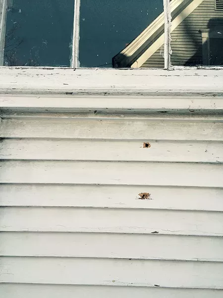 Bullet exit holes - MARK DAVIS