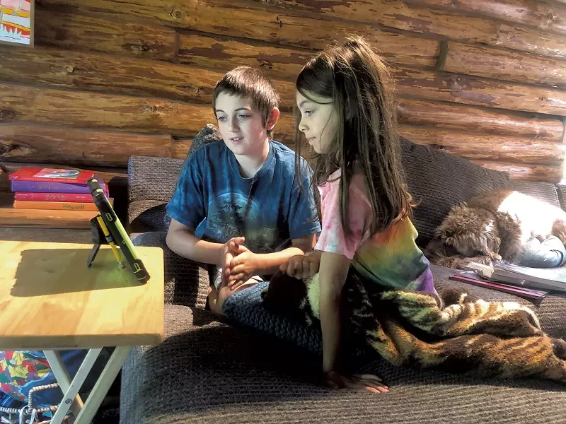 Sebastian and Aviana homeschooling - COURTESY OF RANDI BECKER