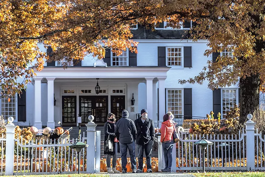 Tourists outside the Woodstock Inn & Resort - TOM MCNEILL
