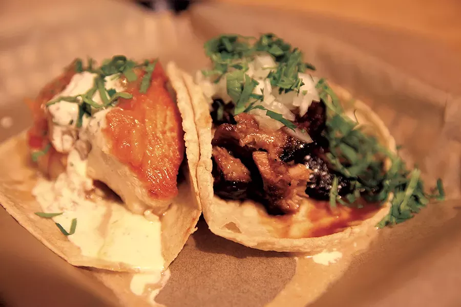 Fish and pork tacos at Tortilla - MATTHEW THORSEN
