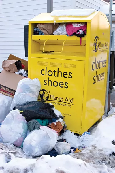Burlington-area Planet Aid collection box - MATTHEW THORSEN
