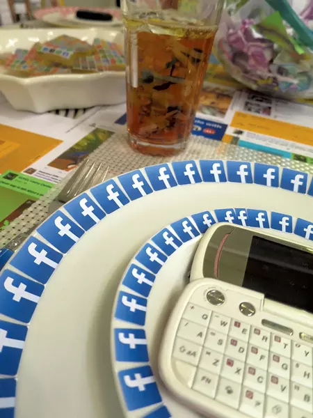 "Eat your media," one of four in a series dishware - MATTHEW THORSEN