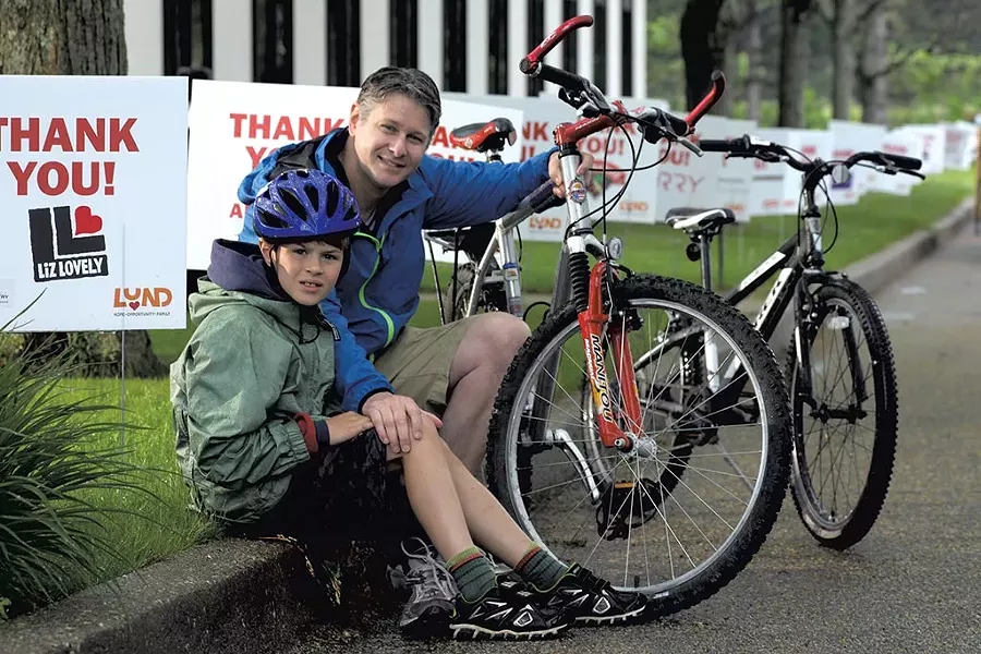 Chris Curtis with his son Will - MATTHEW THORSEN