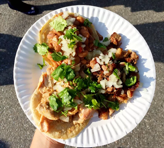 The Bean, Tinga, and Carnitas Tacos at Taco Gordo - JULIA CLANCY