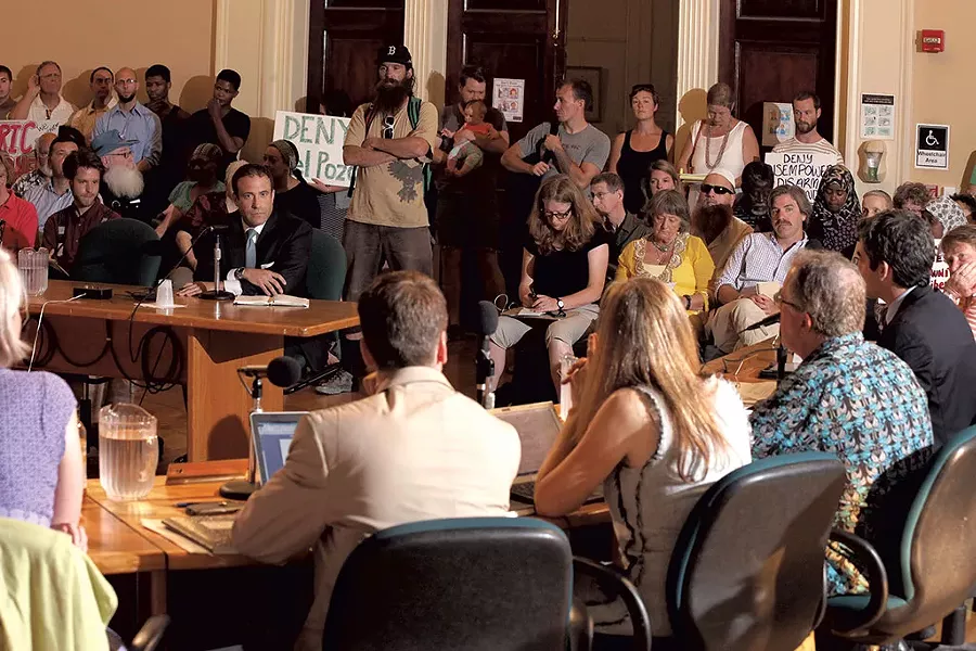 Brandon del Pozo at a Burlington City Council meeting about his confirmation as police chief in July 2015 - MATTHEW THORSEN