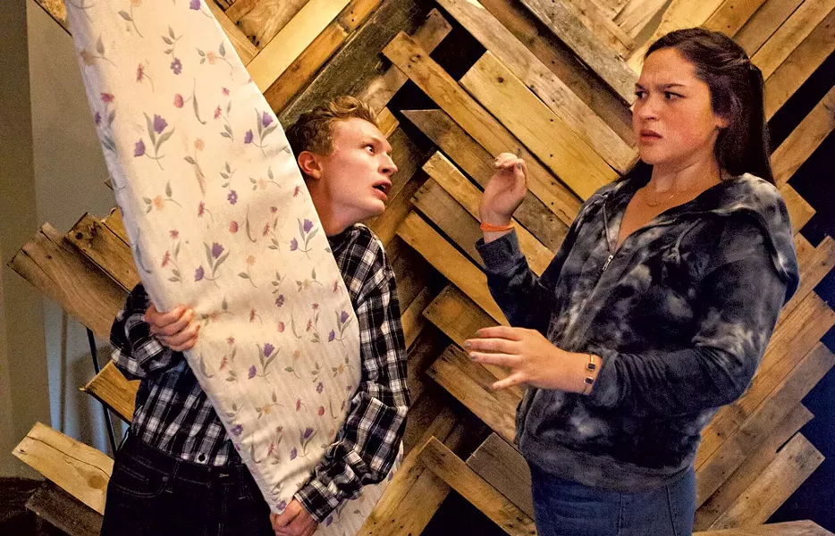 Max Chlumecky and Drew Springer-Miller of Stowe Theatre Guild's Almost, Maine - COURTESY OF ADAM SILVERMAN/STOWE THEATRE GUILD