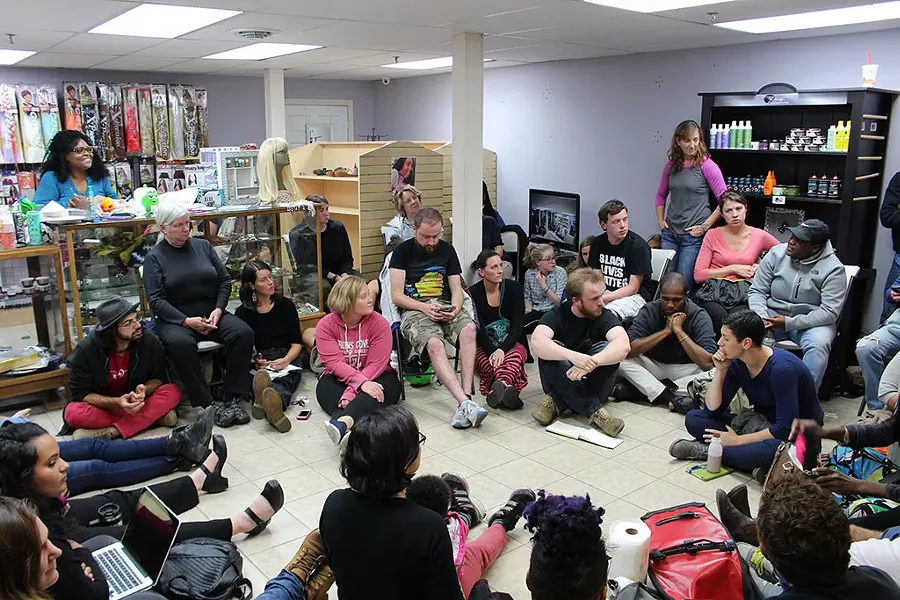 A Black Lives Matter-Vermont meeting Monday in Winooski - PAUL HEINTZ