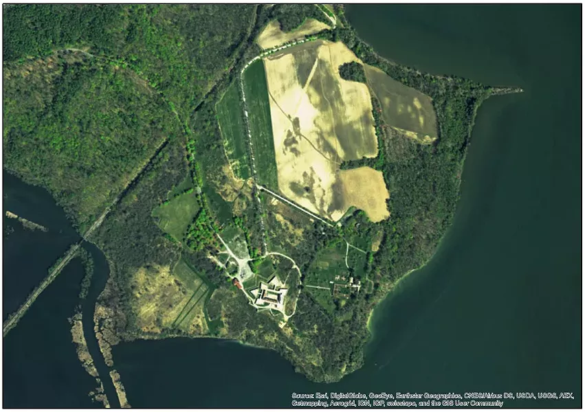 Satellite image of Fort Ticonderoga