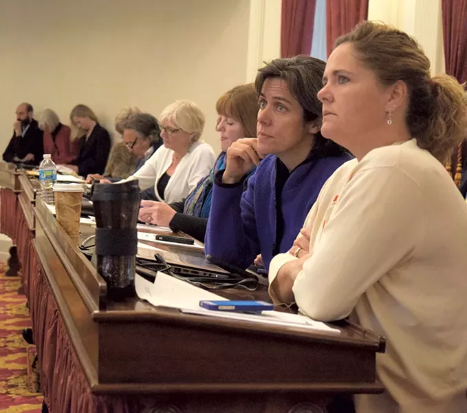 House Majority Leader Sarah Copeland Hanzas, right - FILE: TERRI HALLENBECK