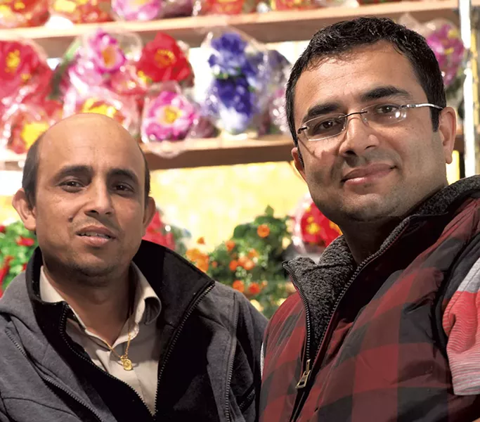 Chandra Pokhrel, left, and Bhuwan Sharma - MATTHEW THORSEN