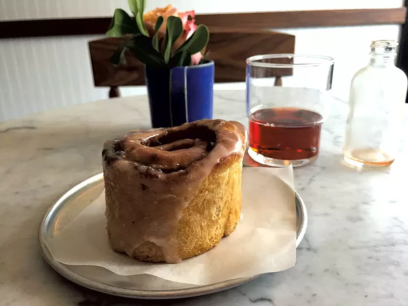 Sticky bun and Negroni Popper at Monarch & the Milkweed