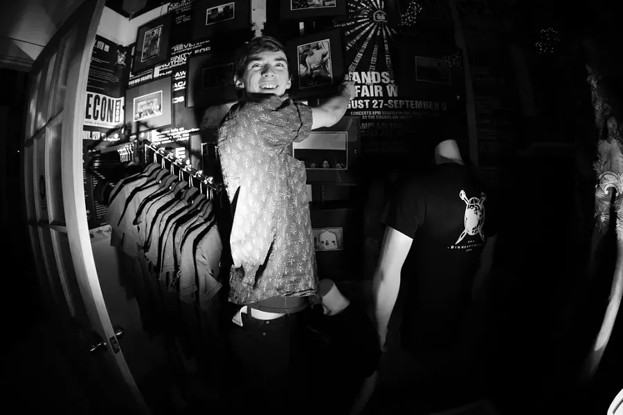 Big Heavy World crew member Jasper Minson setting up the new location - COURTESY OF JAMES LOCKBRIDGE