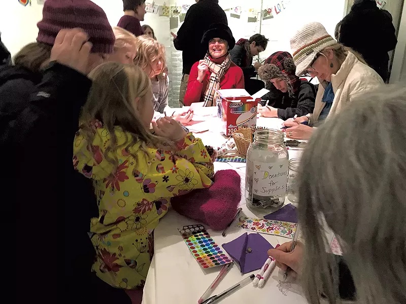 Postcard-making session at Catherine Dianich Gallery - ANN BEDICHEK BRADEN